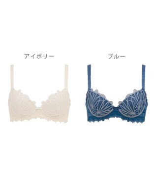 BRADELIS New York 【BRADELIS New York / 育乳補整ブラ・STEP2 寄せる】ローズステップ2ブラ24S1 脇高設計でスッキリ補正 アイボリー