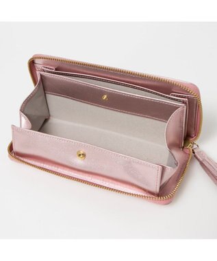 UNBILLION ペルケ perche / ドット型押し・ジャバラカード長財布 ピンク