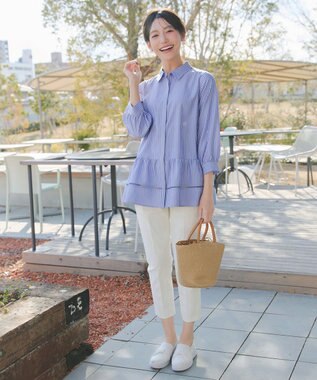 Tiaclasse L 日本製サーラドライ・テーパードパンツ オフホワイト