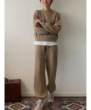 Green Parks リブニットパンツ Beige