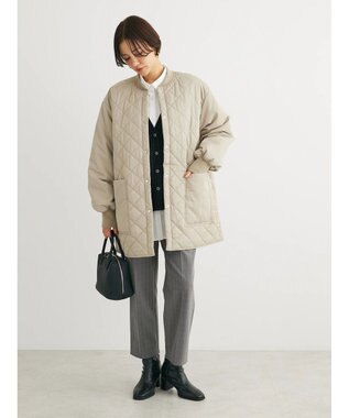 Green Parks 撥水加工　中綿キルトミドル丈コート Light Beige