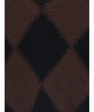 Te chichi アーガイルジャガードVネックカーディガン ブラウン