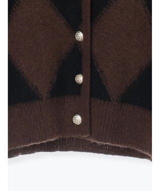 Te chichi アーガイルジャガードVネックカーディガン ブラウン