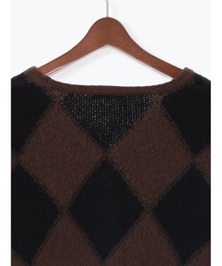 Te chichi アーガイルジャガードVネックカーディガン ブラウン