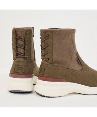 ing <ing>【レイン対応】厚底ストレッチブーツ オーク