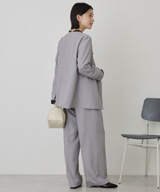 AMERICAN HOLIC 【イージーケア】ノーカラージャケット Gray Mixture