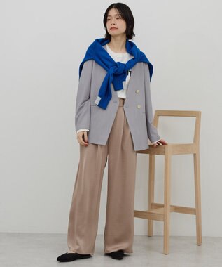 AMERICAN HOLIC 【イージーケア】ノーカラージャケット Gray Mixture