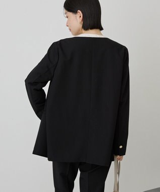 AMERICAN HOLIC 【イージーケア】ノーカラージャケット Black