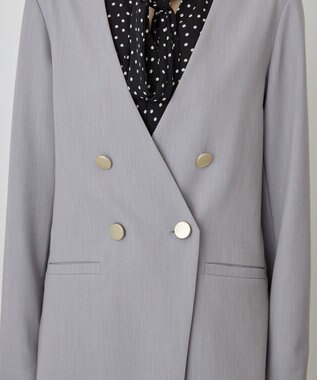 AMERICAN HOLIC 【イージーケア】ノーカラージャケット Gray Mixture