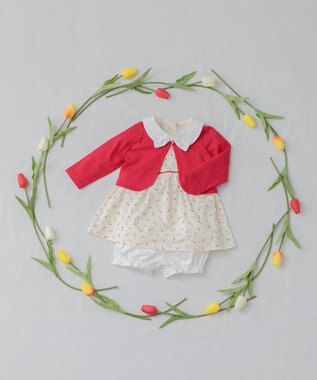 組曲 KIDS 【80-90cm】Tulips Shower ワンピース ベージュ系5