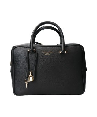 INTER-CHAUSSURES 【CHRISTIAN VILLA】ベーシックレザーハンドバッグ ブラック
