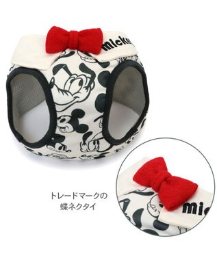 PET PARADISE ディズニー ミッキーマウス＆プルート ベストハーネス 《モノクロ》 4S / 3S ホワイト×ブラック