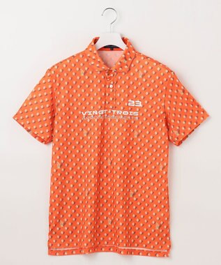 23区GOLF 【MEN】【接触冷感・UVケア・吸水速乾】アイス柄 ポロシャツ オレンジ系5
