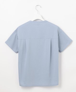 J.PRESS LADIES 【洗える・接触冷感】プレーティングジャージー バンドカラー カットソー スモーキーブルー系