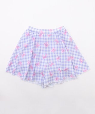 ANY KIDS 【UVカット】2WAYショルダーセパレート水着 ラベンダー×ラベンダーチェック