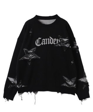 WEGO 【ユニセックス着用ITEM】ダメージジャガードニットプルオーバー ブラック