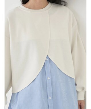 earth music&ecology ＳＥＴ２点カットプルオーバー＋シャツドッキングタンク Ivory