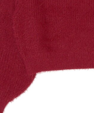 earth music&ecology ロングシャギースリットネックニットプルオーバー Red