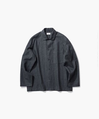 ATON LINEN WOOL TWILL | シャツジャケット - UNISEX CHARCOAL GRAY