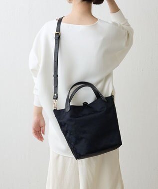 russet ナイロンジャガード2WAYミニトートバッグ(SF-260) Black/Navy
