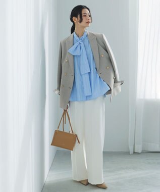 UNFILO L 【ウエストゴム/美シルエット/15サイズ展開】BEAUTY MOVE ワイドストレートパンツ オフ