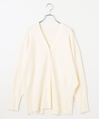 #Newans 【洗える】ファインボタンＶネックカーディガン ホワイト