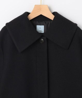 組曲 ウールモッサステンカラー コート ブラック系