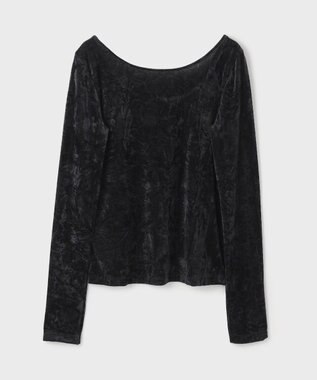 GRACE CONTINENTAL クラッシュベロアカットトップ ブラック