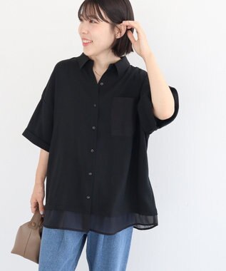 Green Parks 裾レイヤードショートスリーブシャツⅡ Black