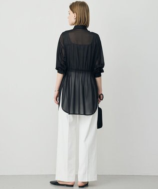 ICB L ハイゲージチュール ロングシャツ ブラック