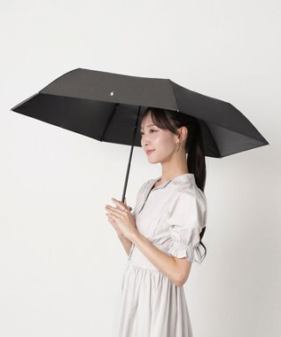 MOONBAT 【遮熱・遮光】POLO RALPH LAUREN(ポロ ラルフローレン)無地 PP刺繍 晴雨兼用 雨傘 折りたたみ傘 簡単開閉 ブラック