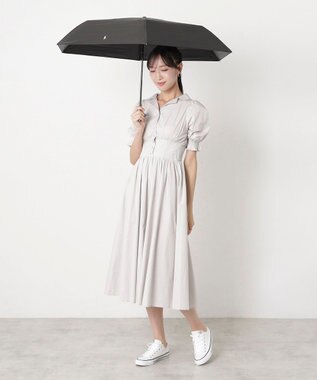 MOONBAT 【遮熱・遮光】POLO RALPH LAUREN(ポロ ラルフローレン)無地 PP刺繍 晴雨兼用 雨傘 折りたたみ傘 簡単開閉 ブラック