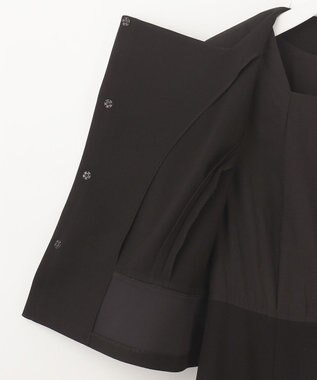 自由区 FORMAL 【前開きワンピース】ドビーボーダーリボン ジャケット+ワンピース ブラック系