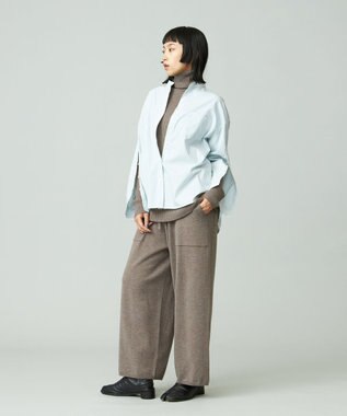 J.PRESS YORK STREET 【WOMEN】ANTI PILLING WOOL ニットワイドパンツ ブラウン系