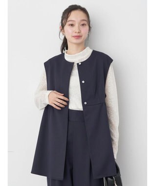 earth music&ecology ペプラムジレ Navy