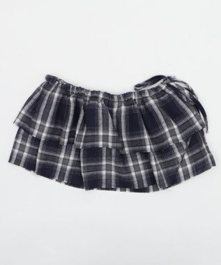 WEGO チェックラップスカート ネイビー