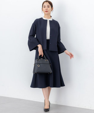 組曲 【KUMIKYOKU NAVY】コンフォータブルドレープ フレアスカート ネイビー系