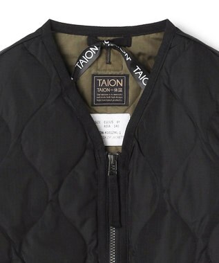UNFILO 【120-150cm】TAION ミリタリーZIP Vネック ダウンジャケット(UNISEX) ブラック