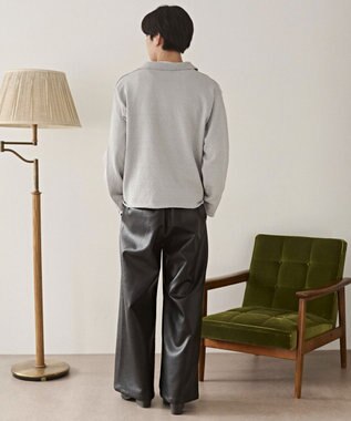 WEGO スキッパーニットポロ グレー