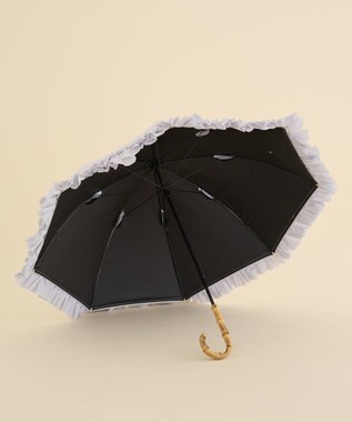 Maison de FLEUR 《晴雨兼用》遮光&UV CUT フリル傘 Grayish Blue