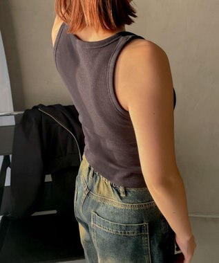 WEGO 【カップ付きインナー/SMサイズ展開】なちゅ盛れカップインアメスリタンク ブラック