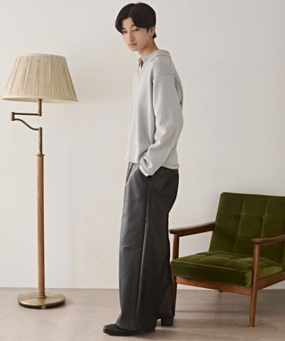 WEGO スキッパーニットポロ グレー