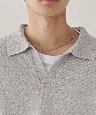 WEGO スキッパーニットポロ グレー