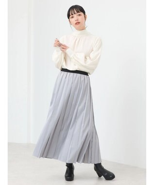 earth music&ecology サテンプリーツスカート Silver