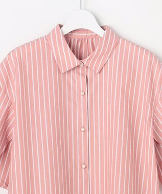 ANY SIS S ペタルスリーブ シャツ コーラルストライプ