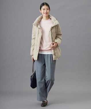 J.PRESS LADIES L 【洗える】ブラッシュドマルチポリ ショート ダウンコート ベージュ系