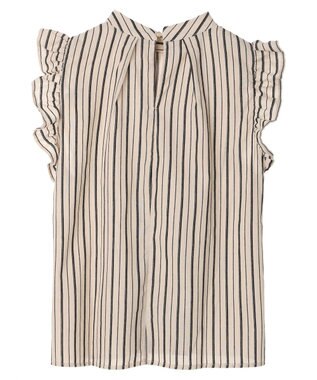 Green Parks ・ＥＬＥＮＣＡＲＥ　ＤＵＥ　ストライプフリルブラウス Beige