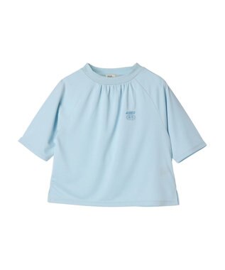 earth music&ecology スポーティー刺繍ロゴＴ Light Blue