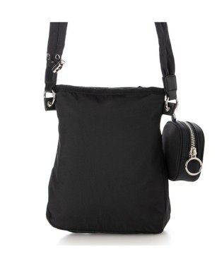 UNBILLION カシュカシュ cachecache / ミニポーチ付きギャザーショルダーナイロンバッグ ブラック