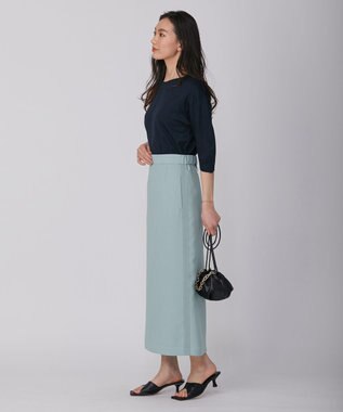 ICB 【WEB限定カラーあり・洗える】 FluidBackSatin スカート ジェイドグレー系